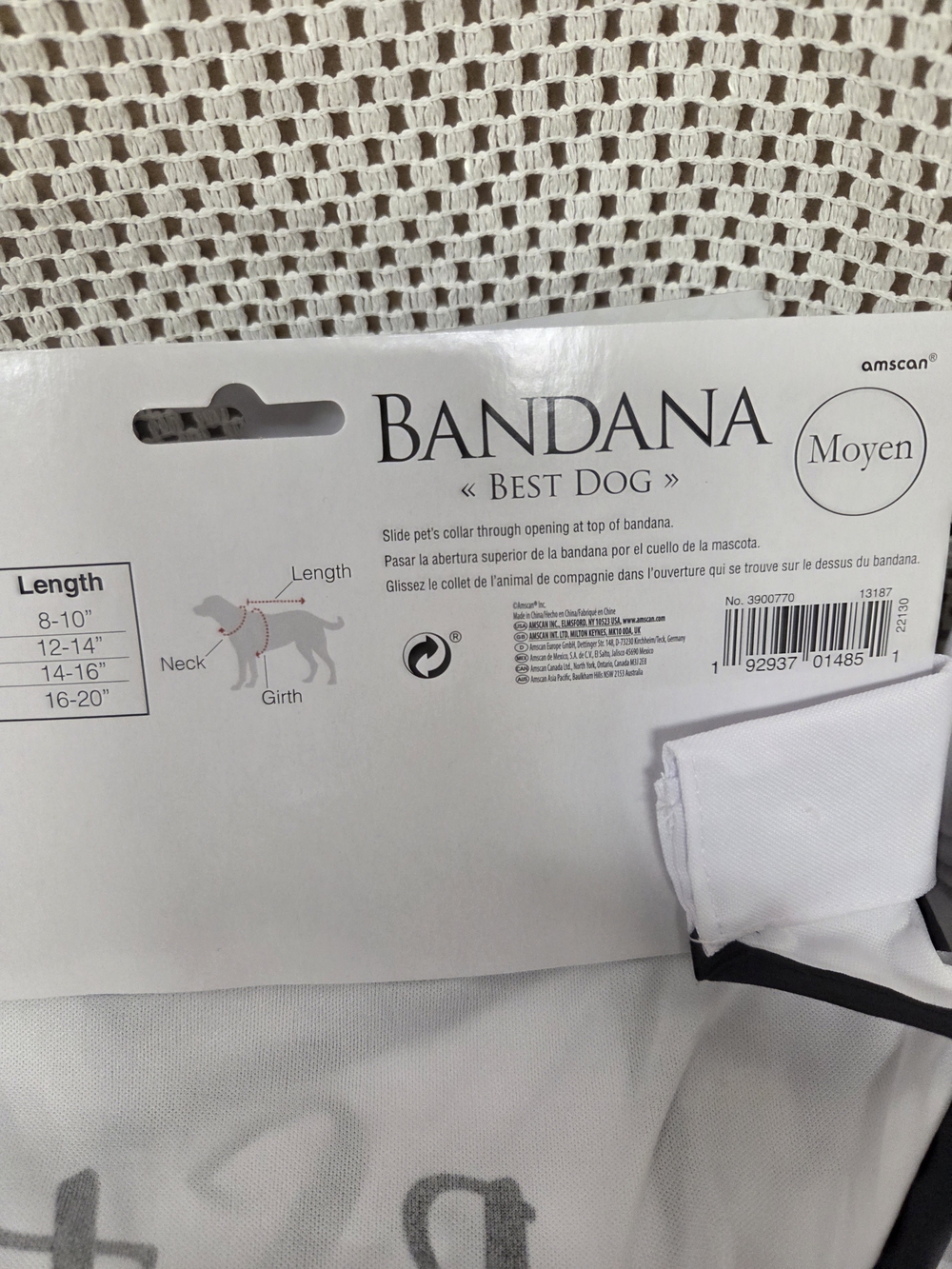 Best Dog White Bandana Collar - Classic Black Trim. Set Of 8 - Picture 6 of 6